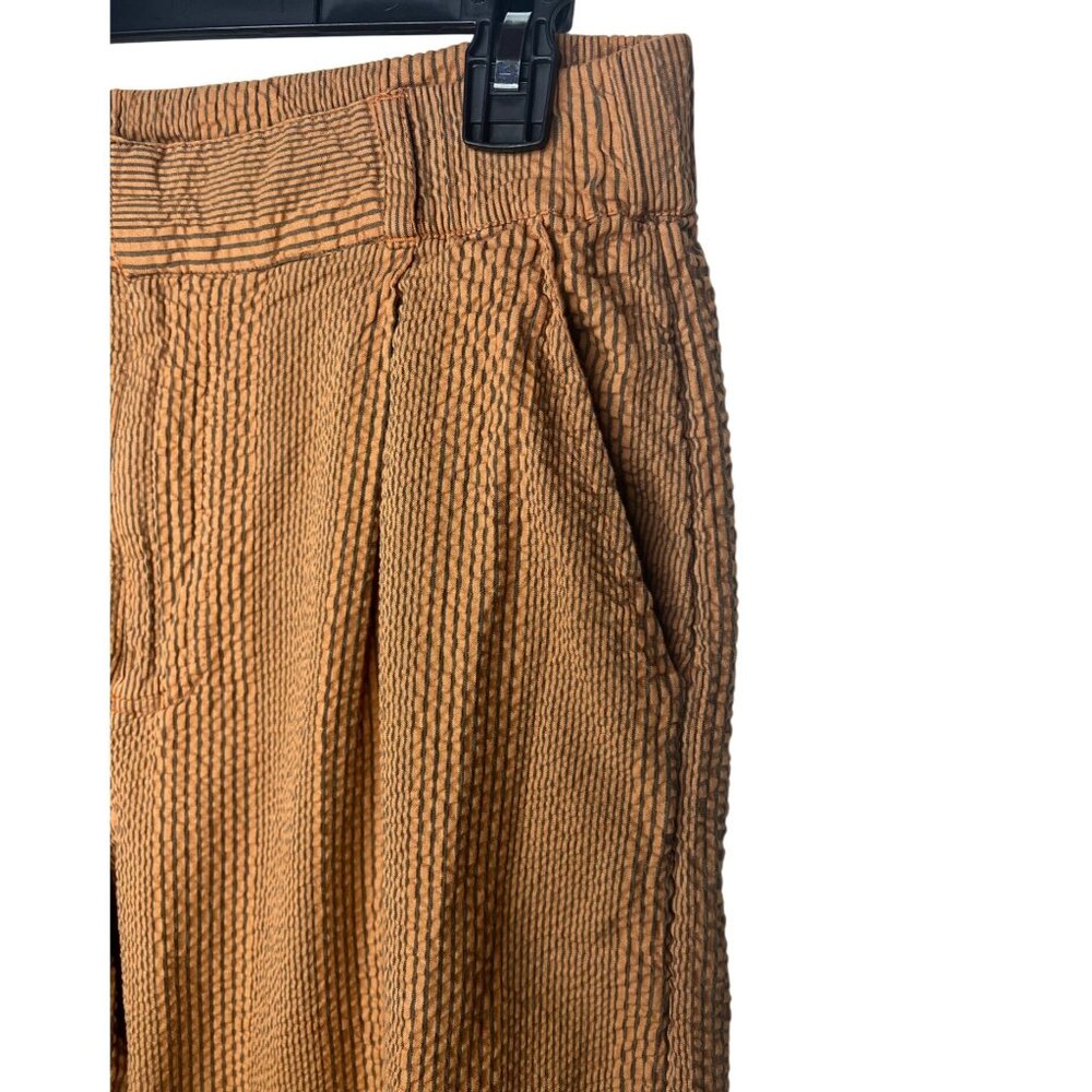 Free People Womens Star Of Wonder Striped Brown Wide-Leg Pants Medium - Picture 9 of 16